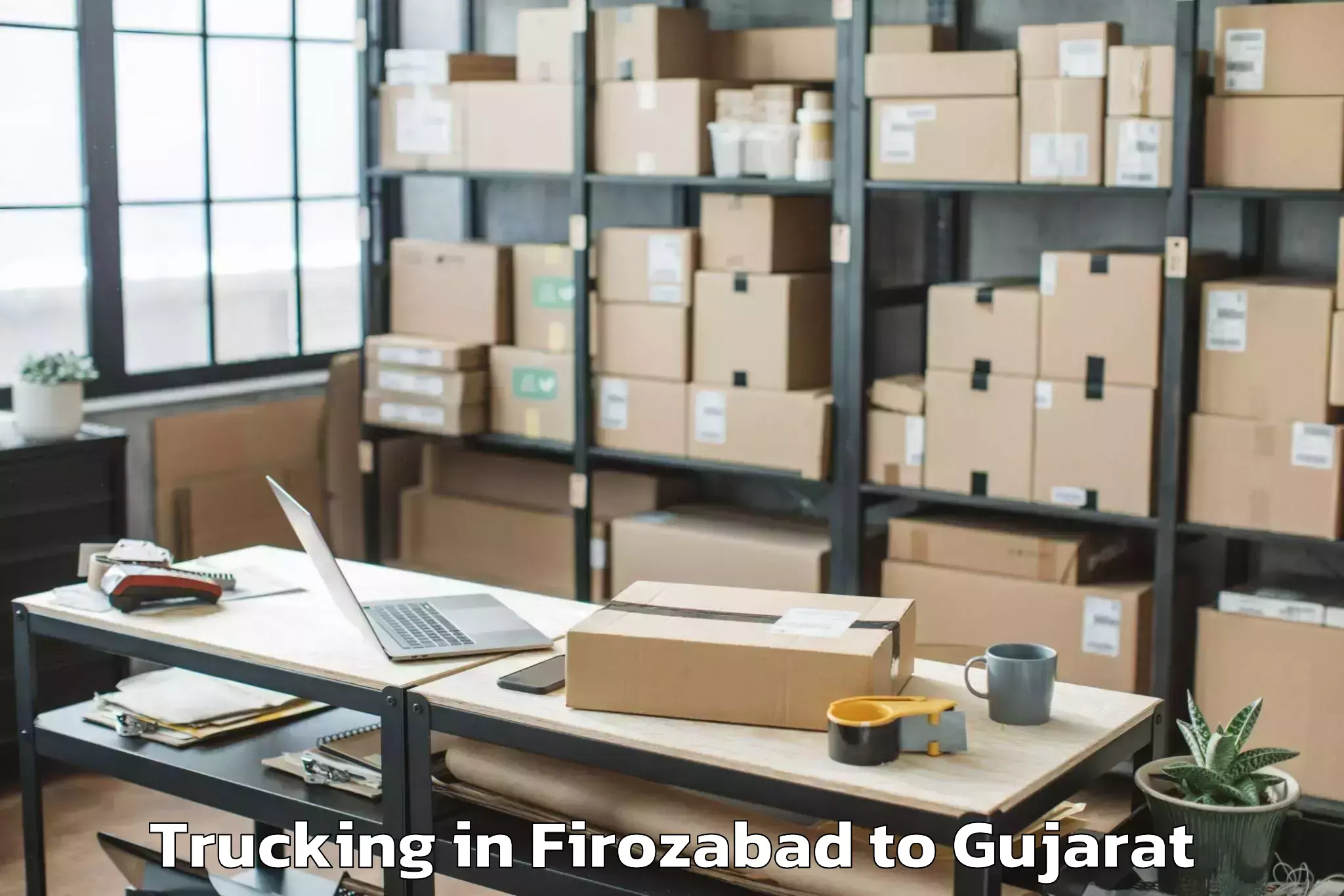 Top Firozabad to Umarpada Trucking Available